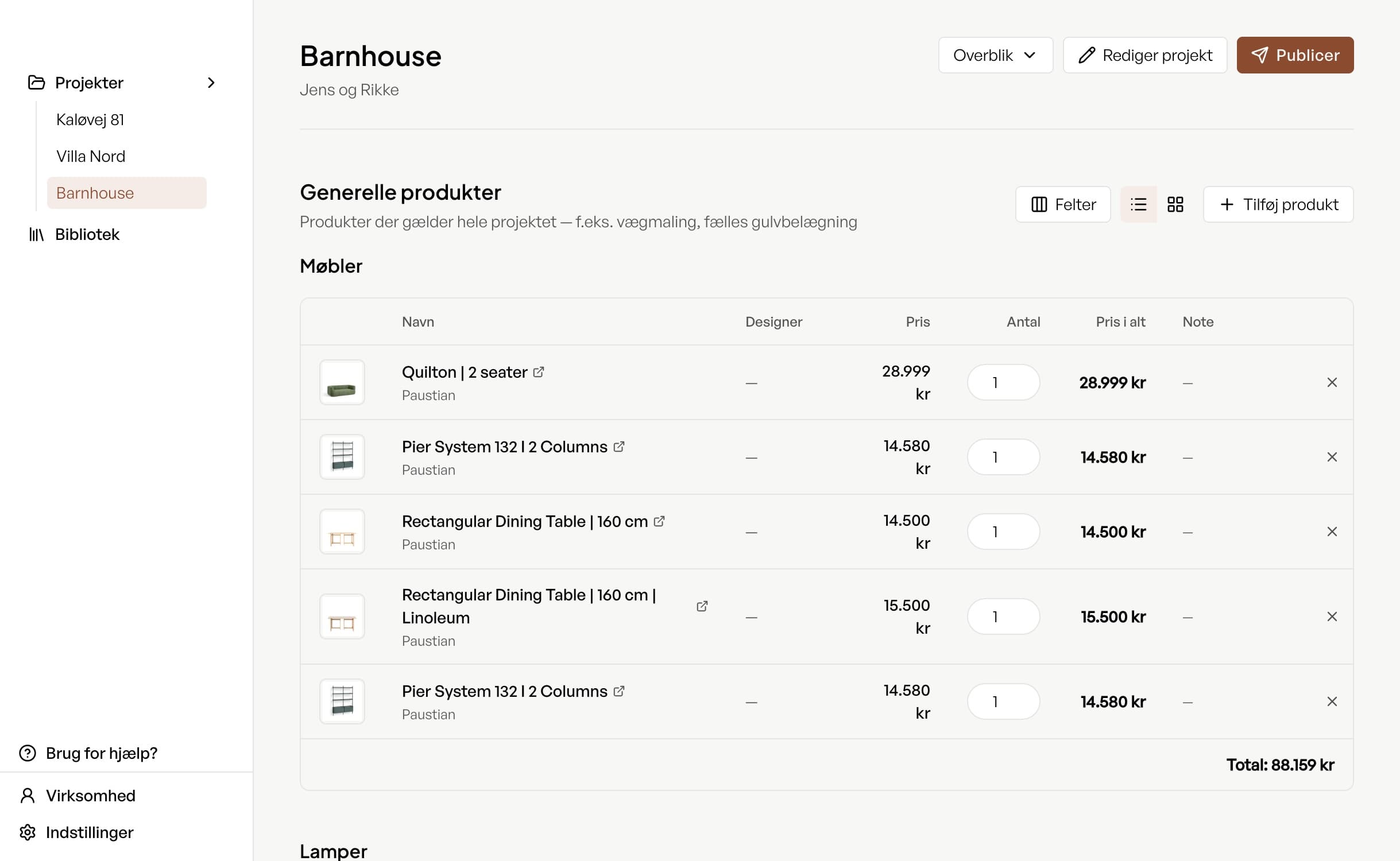 Prislister der bygger sig selv